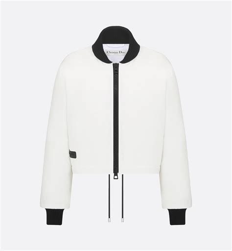 DiorAlps Cropped Bomber Jacket White Padded Technical 